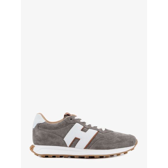 Hogan Men Suede Sneakers With Iconic Logo Patch
